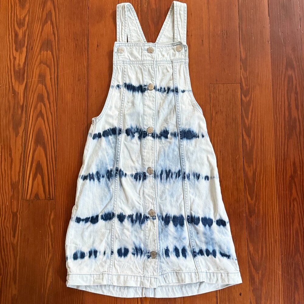 GAP Girls Kids Denim Jean TIE DYE Overall Dress Jumper Size Large 10-11 sum '20